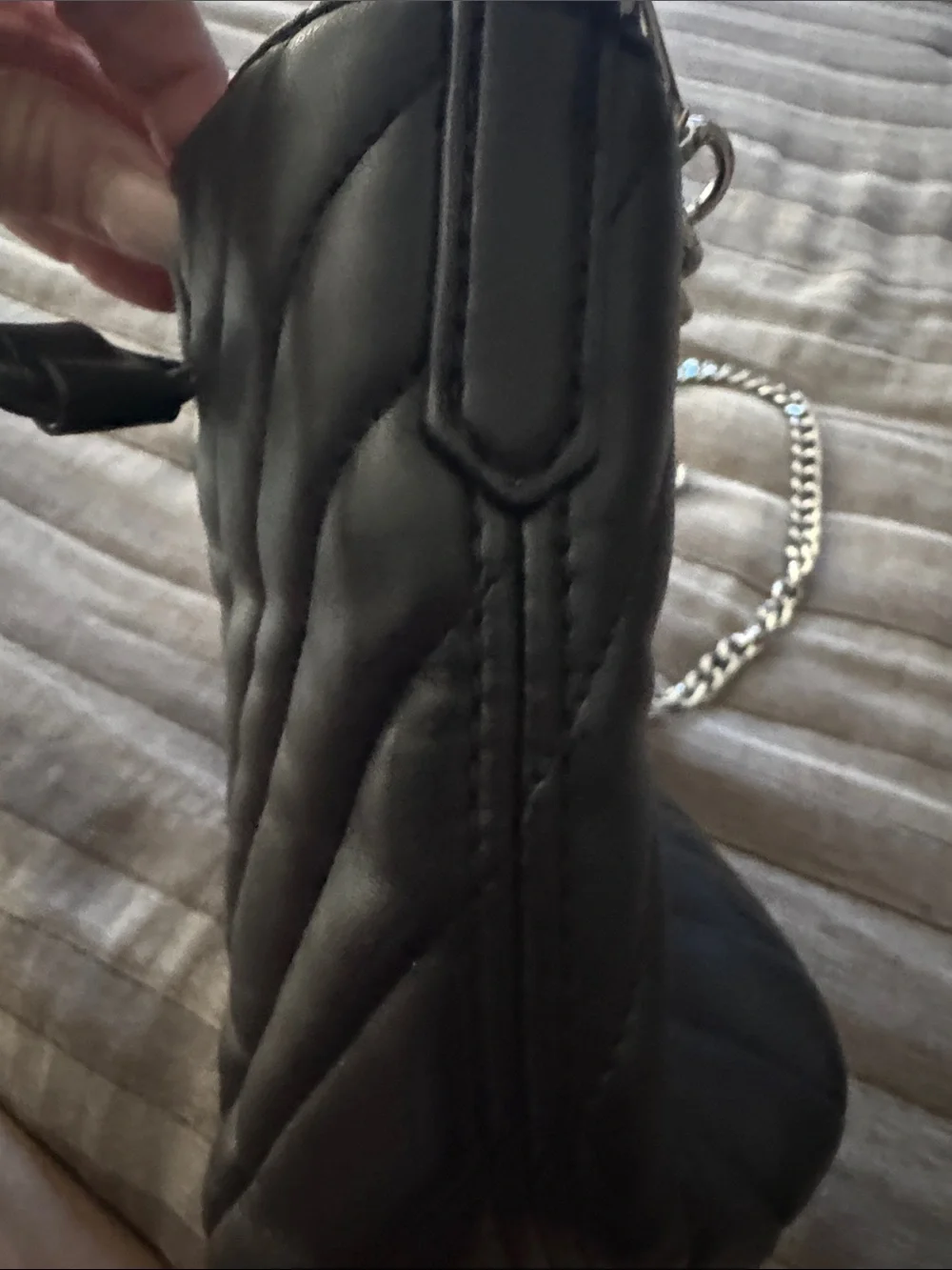 Michael Kors Black Quilted Leather Chain-Handle Shoulder Bag